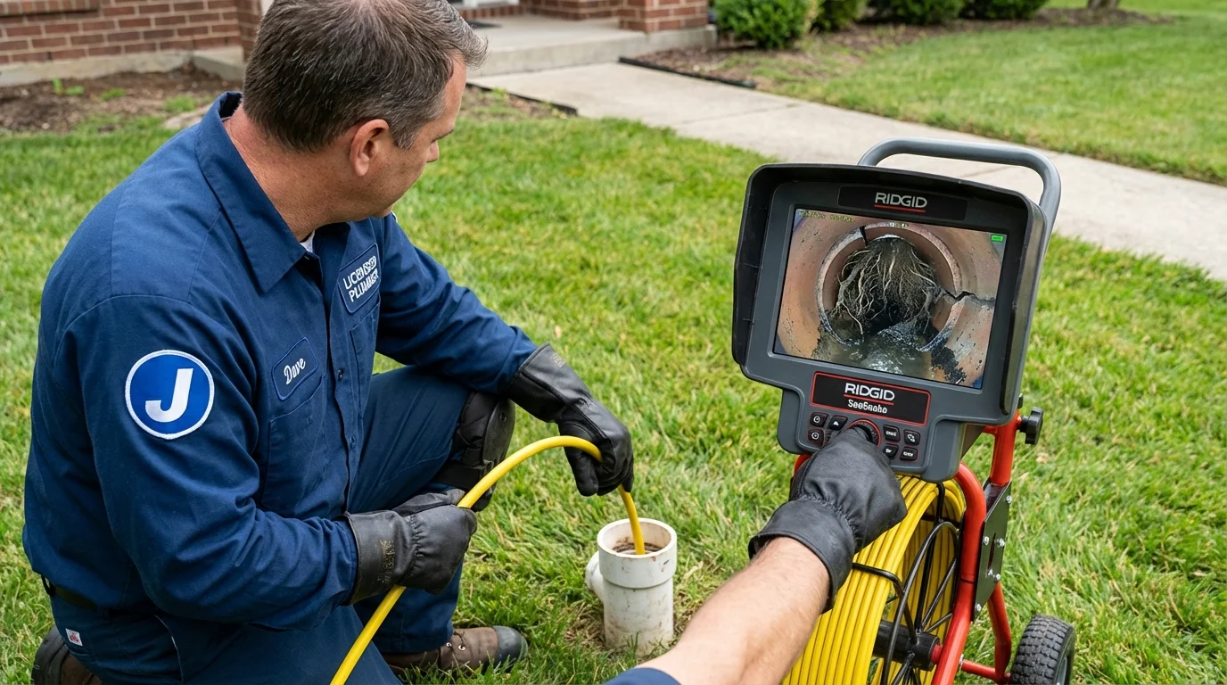 Sewer camera inspection being performed by Johns Plumbing LLC in Bountiful