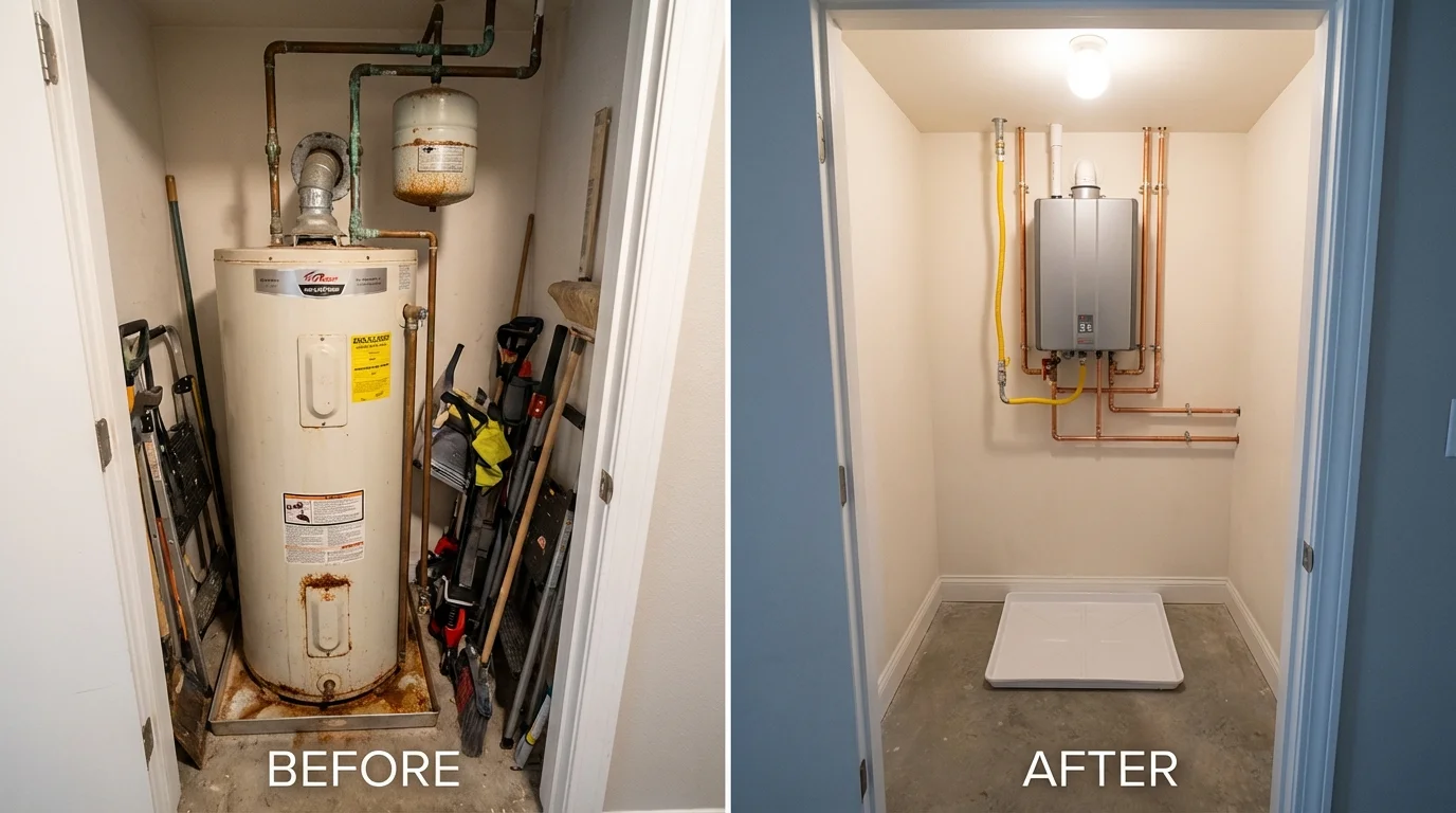 Tank water heater versus wall-mounted tankless unit comparison for Bountiful, UT homeowners